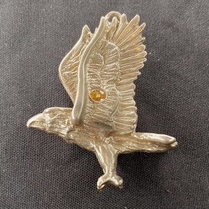 Handcrafted 925 Sterling Silver Eagle Sapphire Pendant